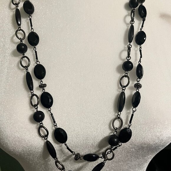Black Beaded Necklace - Picture 1 of 5